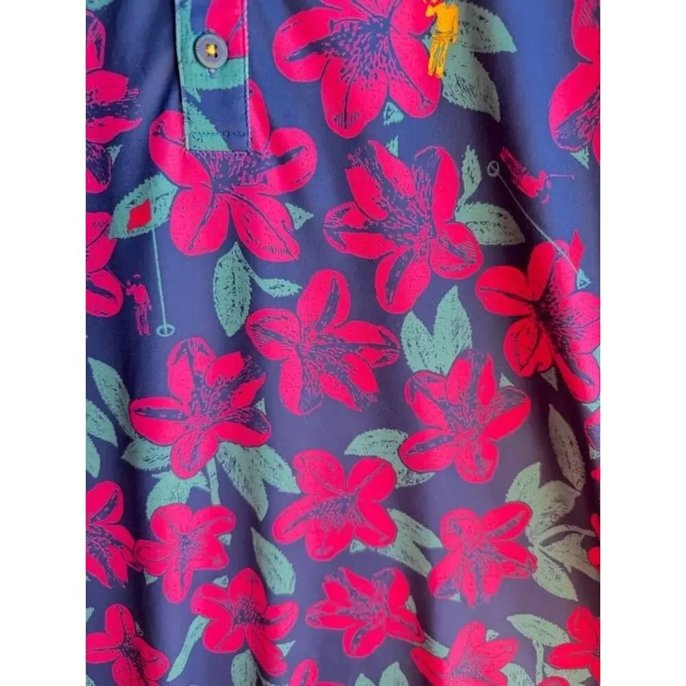 William Murray Golf Remastered Polo Shirt Colorful Pink/Blue Floral Size XL - Picture 5 of 15
